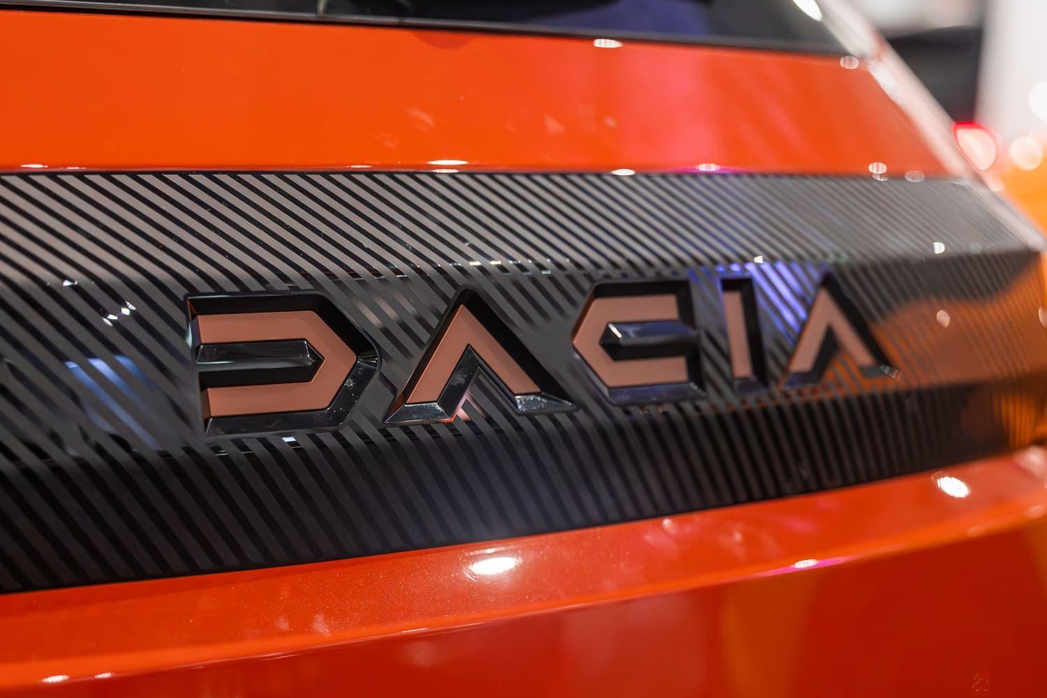 Dacia badge on an orange car