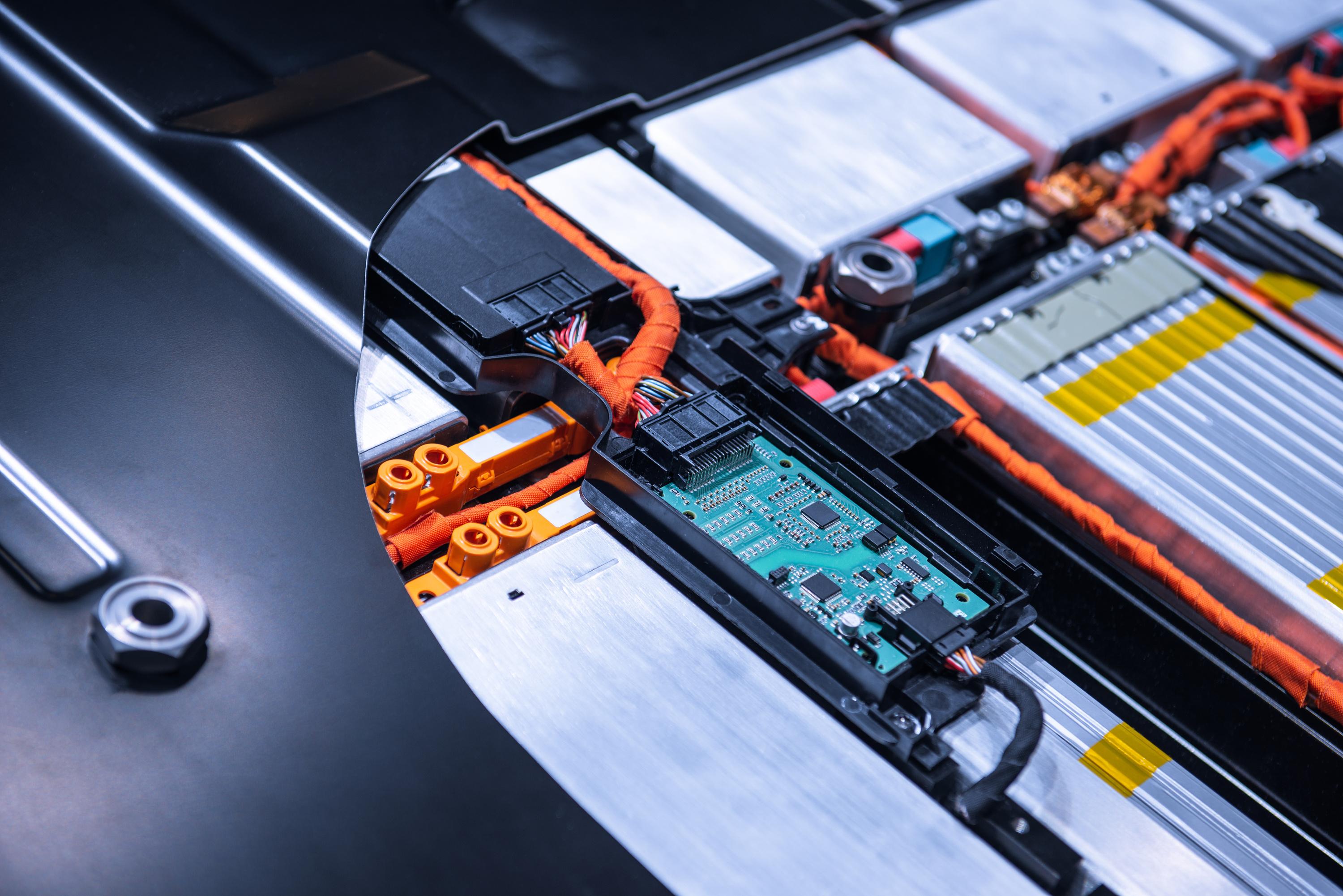 EV battery extreme close up