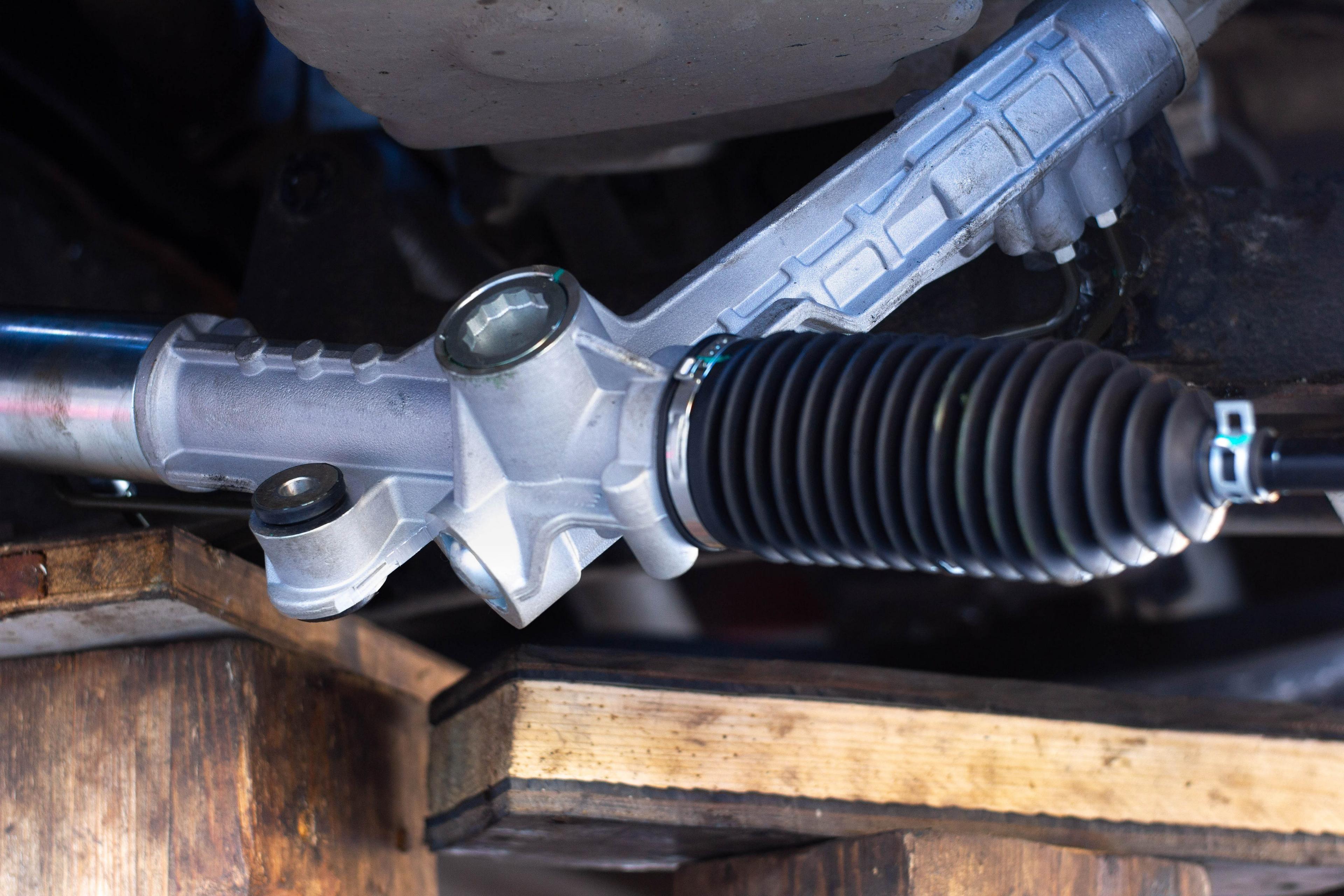 Newly fitted steering rack