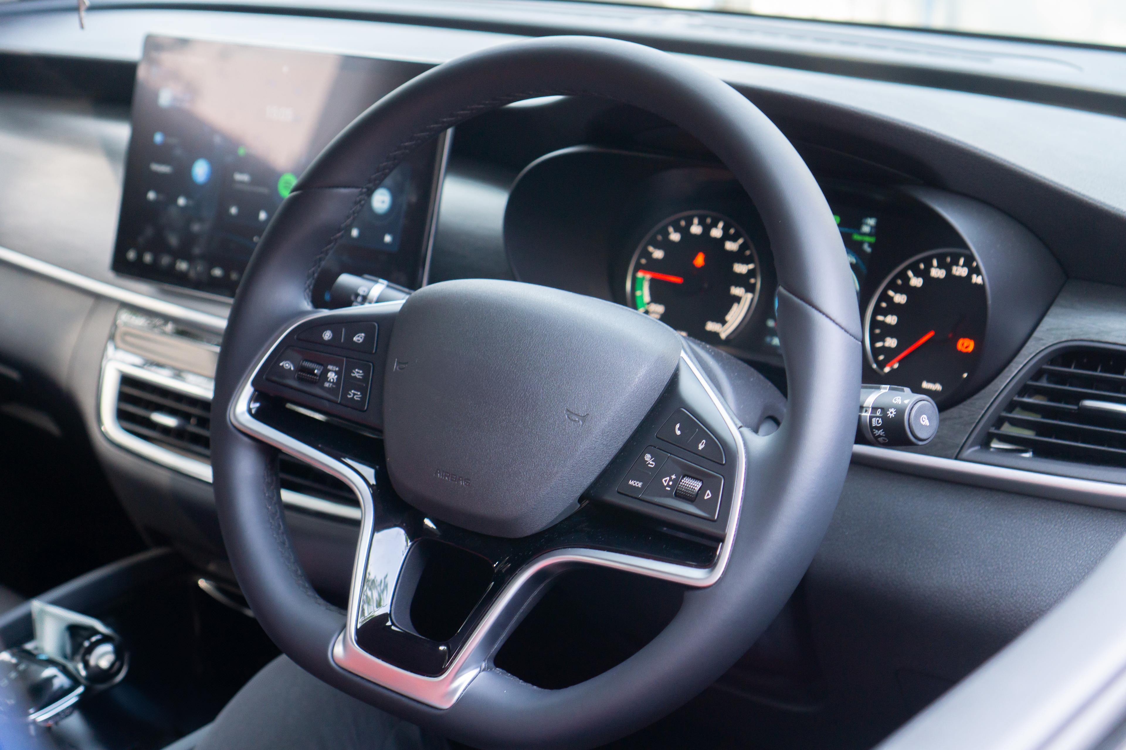 Leather steering wheel